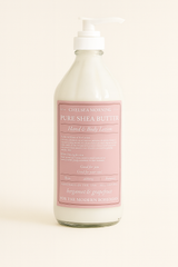 Whipped Shea Butter Lotion – 16oz Apothecary Bottle | Natural Moisturizing Lotion for Dry Skin, Handmade Small Batch – Bergamot & Grapefruit