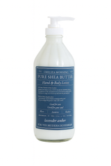 Whipped Shea Butter Lotion – 16oz Apothecary Bottle | Natural Moisturizing Lotion for Dry Skin, Handmade Small Batch – Lavender Amber