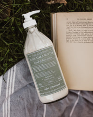 Whipped Shea Butter Lotion – 16oz Apothecary Bottle | Natural Moisturizing Lotion for Dry Skin, Handmade Small Batch – Cedar & Redwood