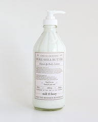 Whipped Shea Butter Lotion – 16oz Apothecary Bottle | Natural Moisturizing Lotion for Dry Skin, Handmade Small Batch – Milk & Honey