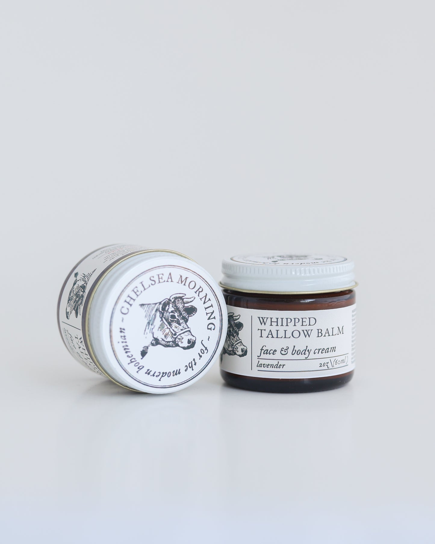 Whipped Tallow Body Butter | Natural Moisturizer for Dry Skin – Grass-Fed Tallow Balm in Amber Jar (4 oz)