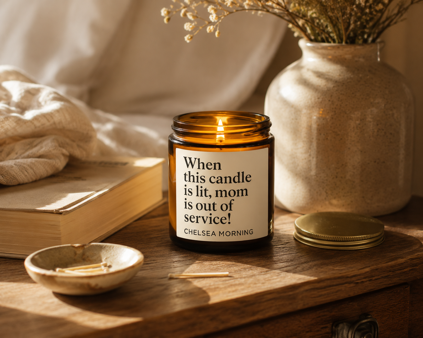 Soy Wax Candle; Mom is out of Service