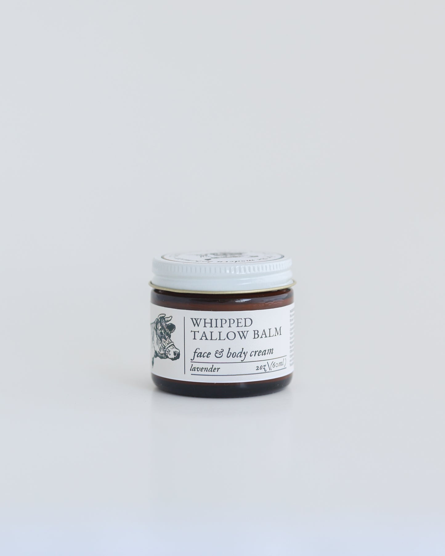 Whipped Tallow Body Butter | Natural Moisturizer for Dry Skin – Grass-Fed Tallow Balm in Amber Jar (2 oz)