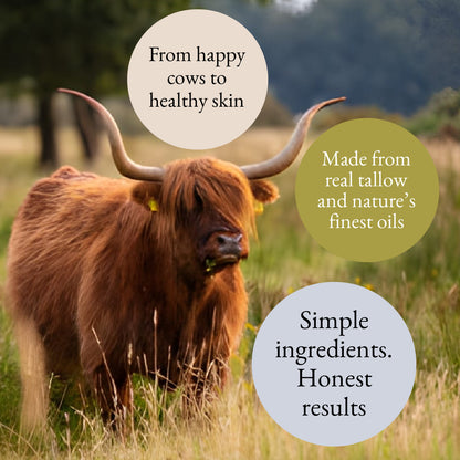 Whipped Tallow Body Butter | Natural Moisturizer for Dry Skin – Grass-Fed Tallow Balm in Amber Jar (2 oz)