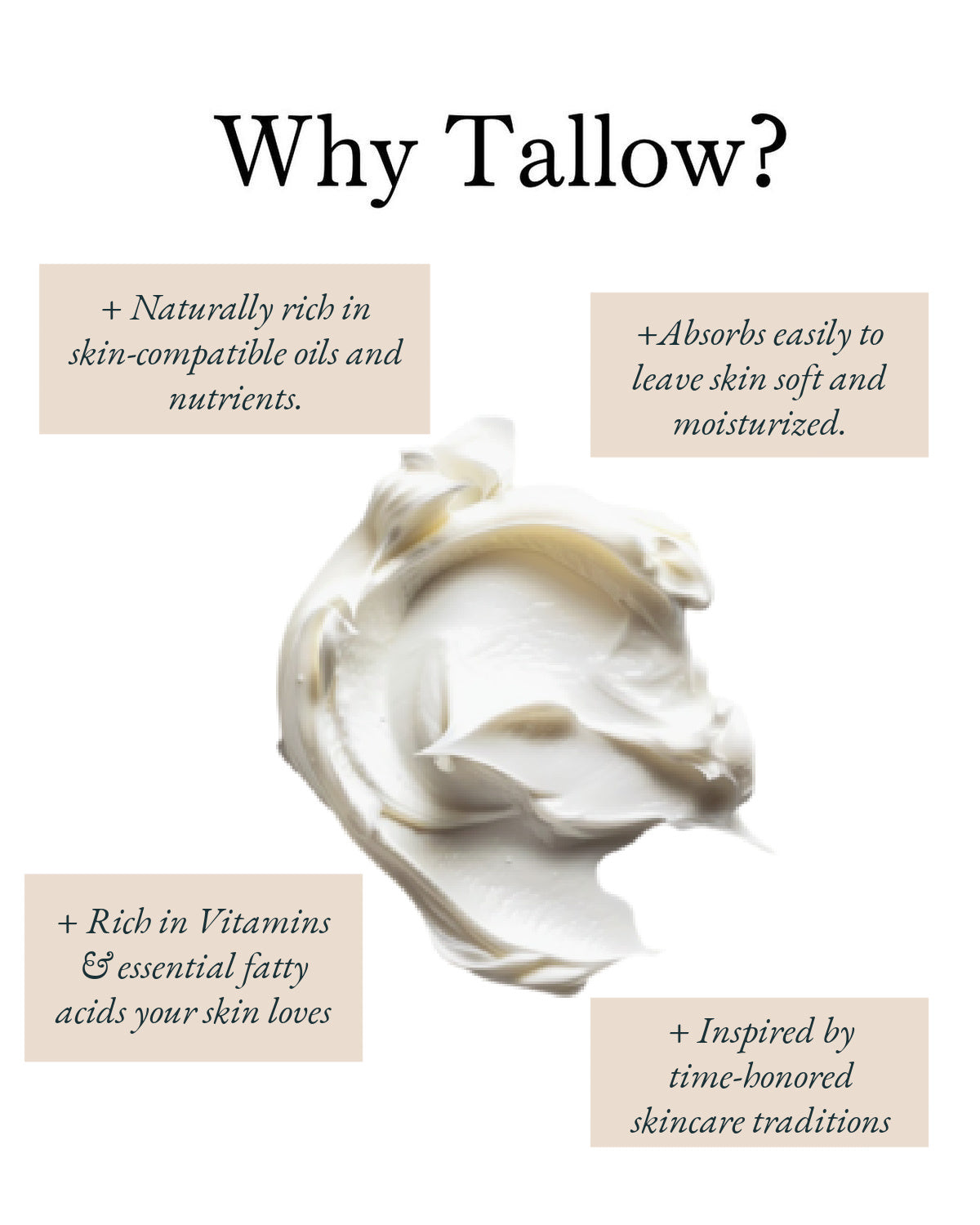 Whipped Tallow Body Butter | Natural Moisturizer for Dry Skin – Grass-Fed Tallow Balm in Amber Jar (2 oz)